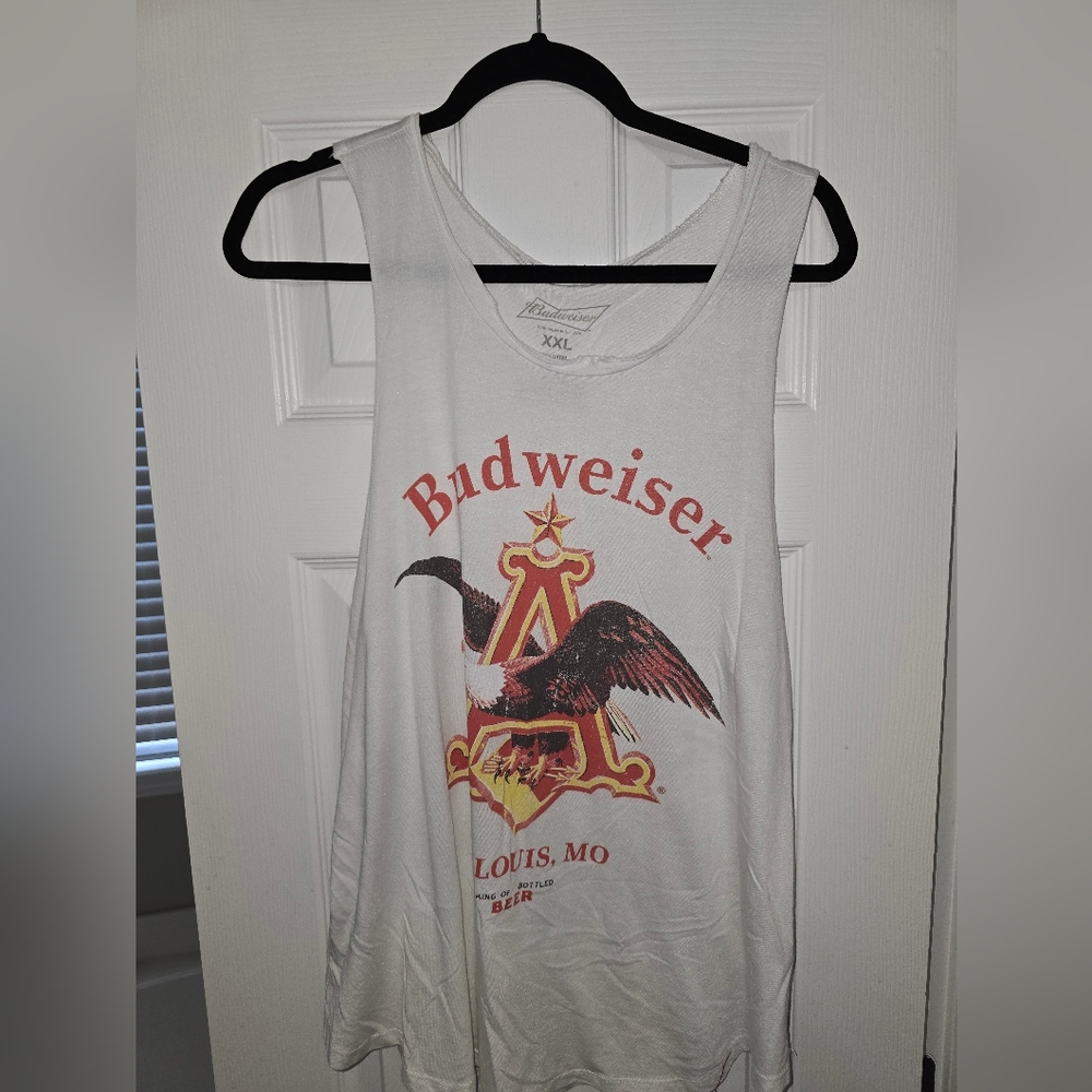 Budweiser Women's White Tank Top Size XXL
